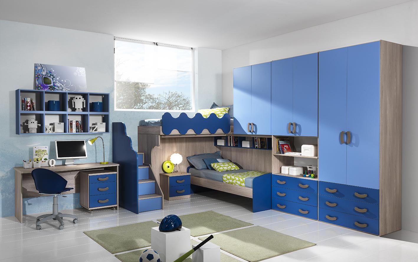 Cameretta per bambini con zona studio
