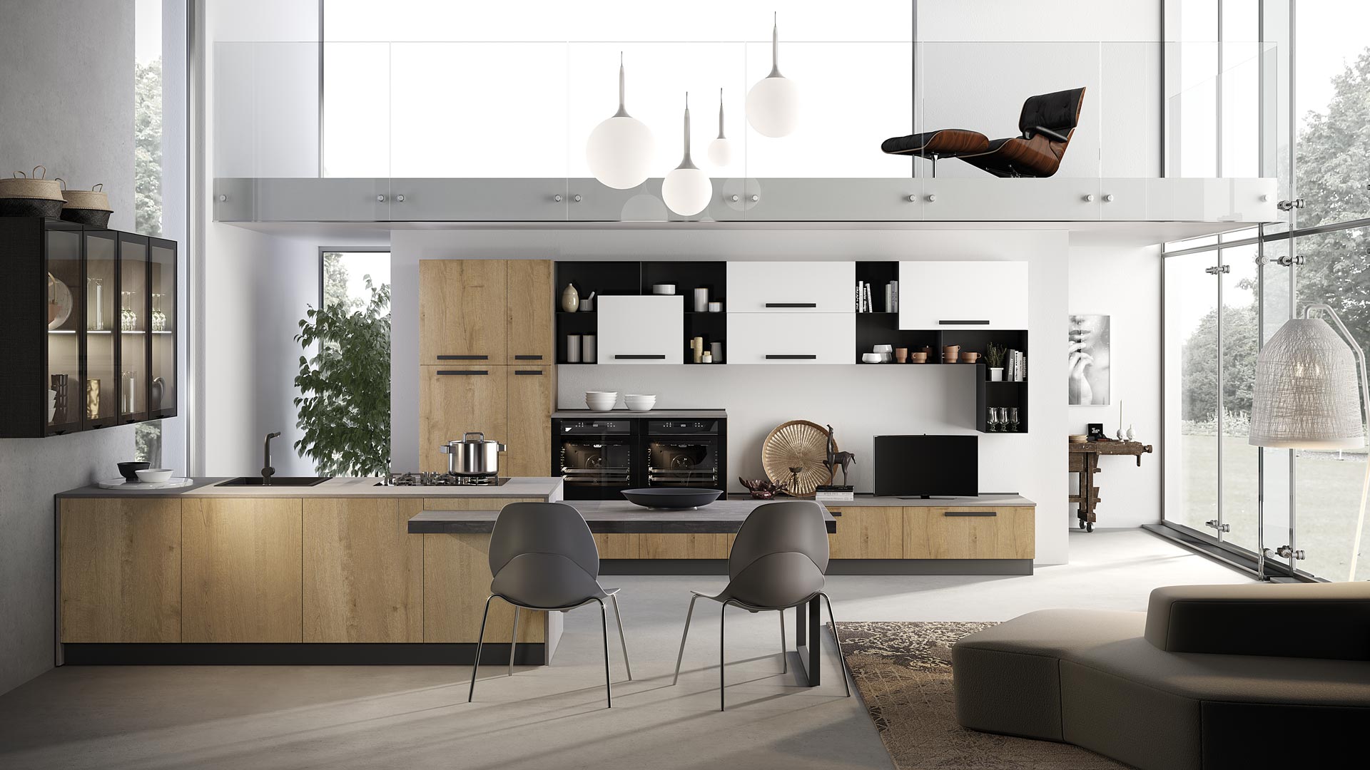 Cucina moderna nello showroom Monaco Arreda di Napoli