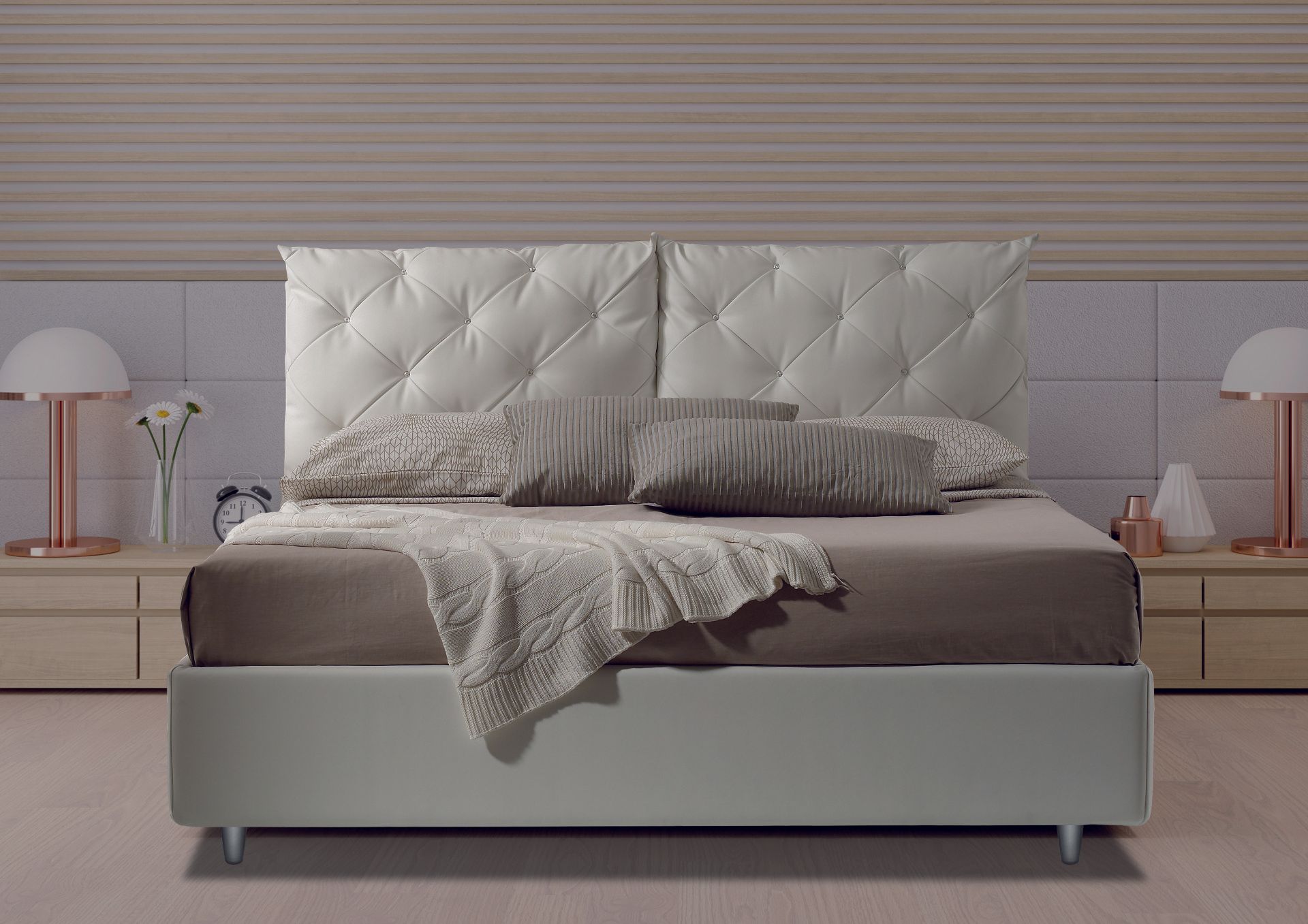Letto imbottito Smeraldo
