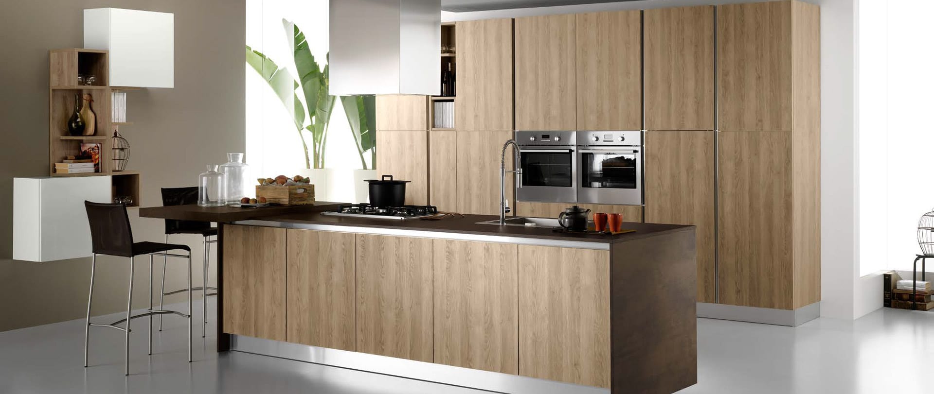 Cucina moderna Cielo, rovere e olmo