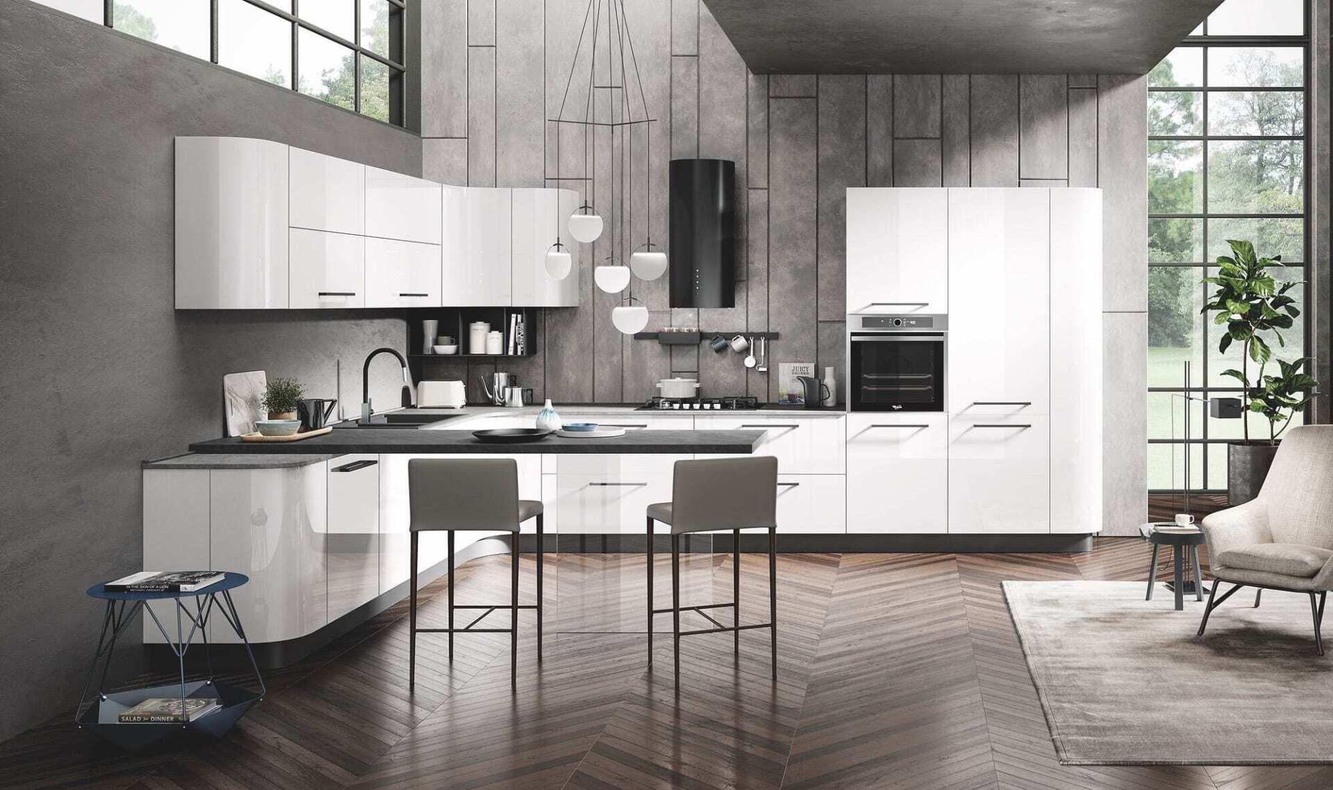 Cucina moderna Gaia, isole e penisole